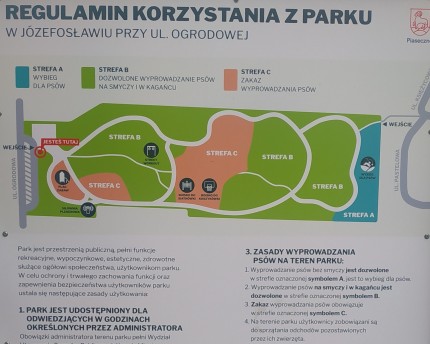 Park w Józefosławiu - regulamin